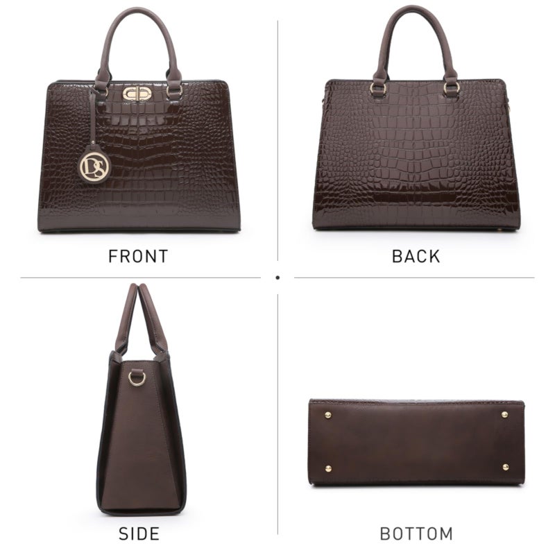 Dasein Women Handbags Purses Ladies Work Purse Satchel Tote Top Handle Shoulder Bags with Matching Clutch - Image 3